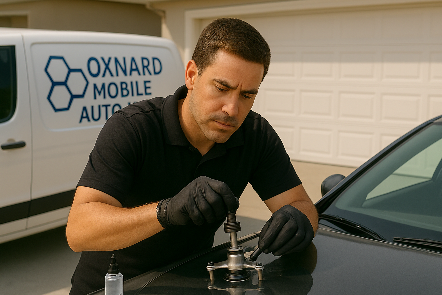 Professional auto glass repair results showing crystal clear windshield installation